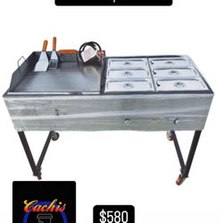 carrito para tacos 20 × 24 con doble vaporera