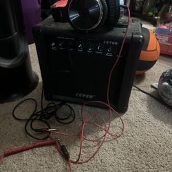 fever amp + oneodio headphones + guitar cord 
