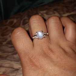 Moonstone Silver Ring Adjustable