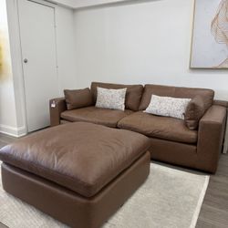 Emilia Leather Sectional By Ashley 40% OFF