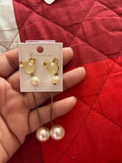 Ms Accessorie Pearl Drop Earrings S925