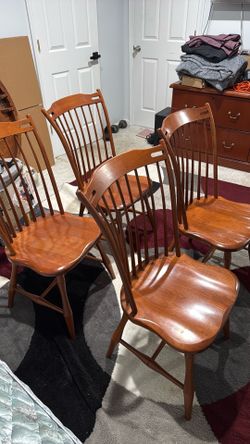 Set of 4 Solid Wood Dining Chairs