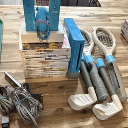 Wii with games and accessories