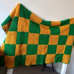 handmade crochet afghan / throw blanket 40×62inch