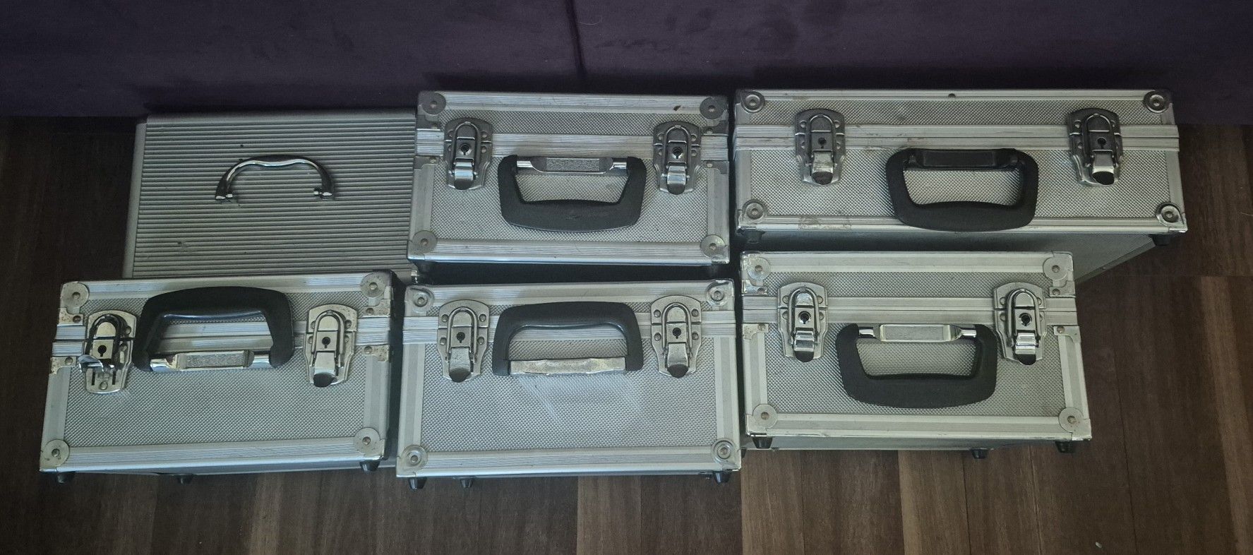 Cd storage cases writing on top perfect as new inside .from panorama city (10 each) No cds for sale