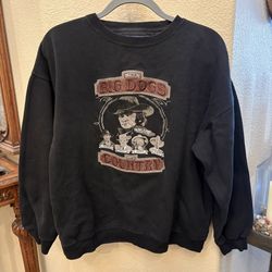 Vtg BIG DOG of Country Embroidery Graphic Oversize Sweatshirt Size Small-Unisex