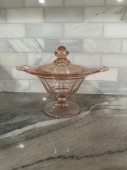 Pink Depression Glass Sauce Dish