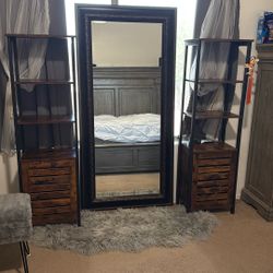 Mirror With Side Shelves