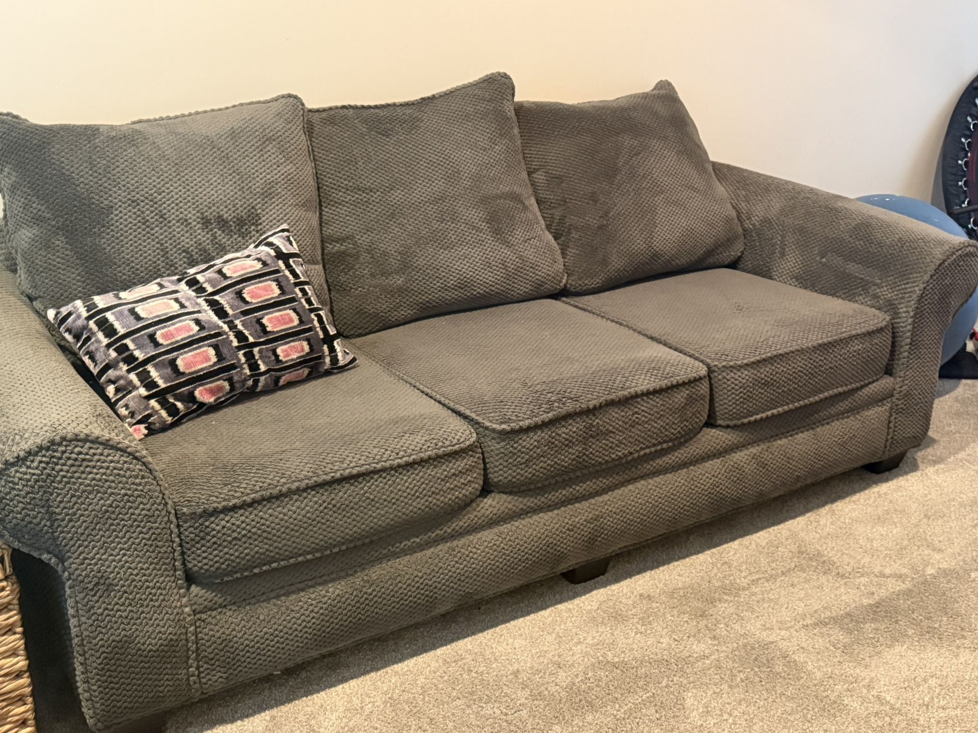 Super soft Gray Couch And Oversized chair