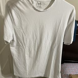 H&M  T-Shirt Slim Fit Mens Size L White Short Sleeve