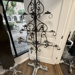 Ornate metal candelabra 76”h x 41” 