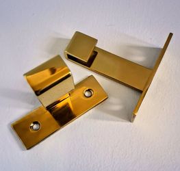 Brass undermount hooks, 4 pieces, heavy duty ceiling hangers for flat rod