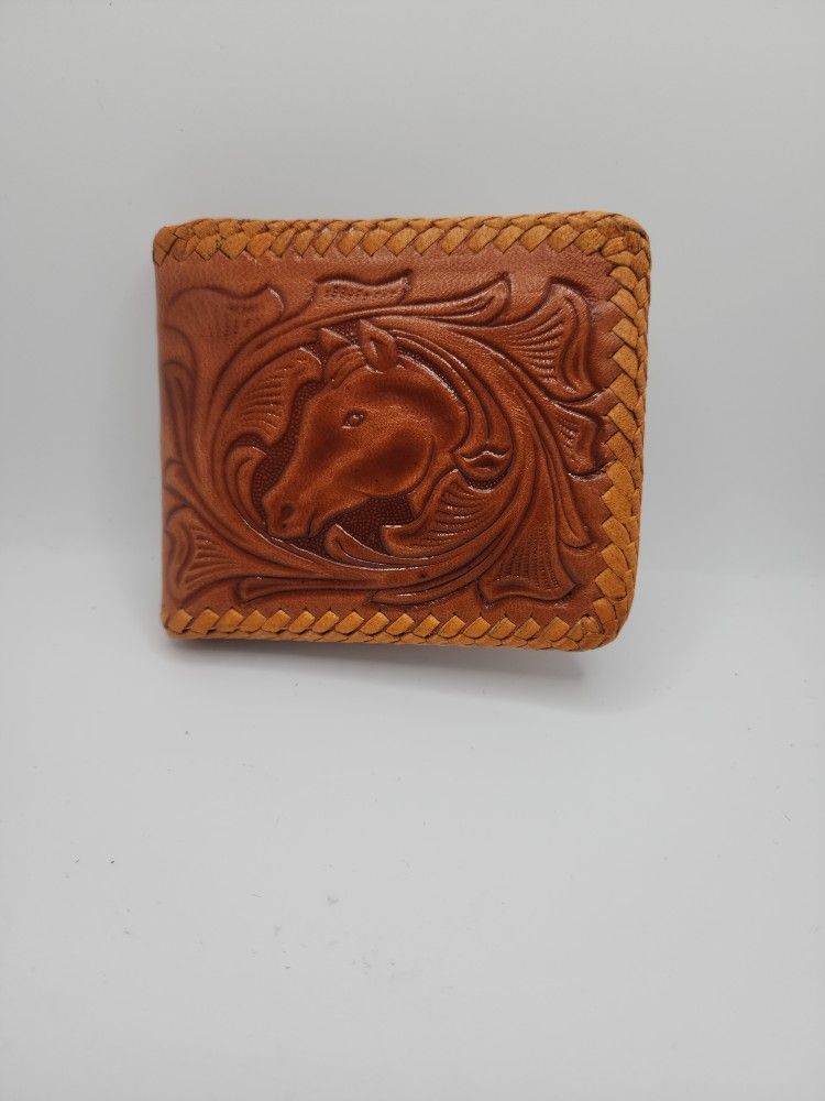 Western Tooled Leather Bi-fold Wallet  