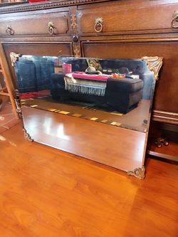 Beautiful Vintage Etched Mirror Large
