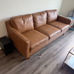 Atwater Living Janelle Faux Leather Sofa