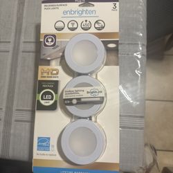 Jasco enbrighten LED puck lights under Counter White 3 Pack Dimmer