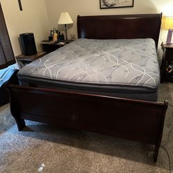 Queen Bed, Mattress, Frame