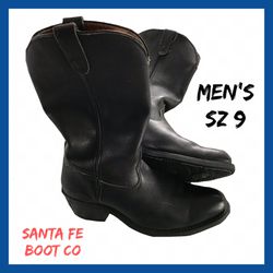 Men’s Santa Fe Boot Co Leather Cowboy Boot Sz;9