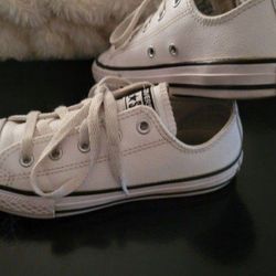 Converse Girls White Leather  1y