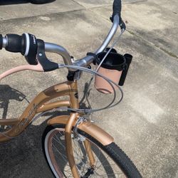 Rose Gold Cruiser With Cup Holder And Phone Holder 