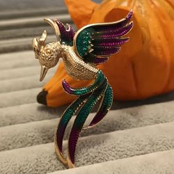 Flying Bird Phoenix Classic Unique Exquisite Enamel Brooch Pin Jewelry