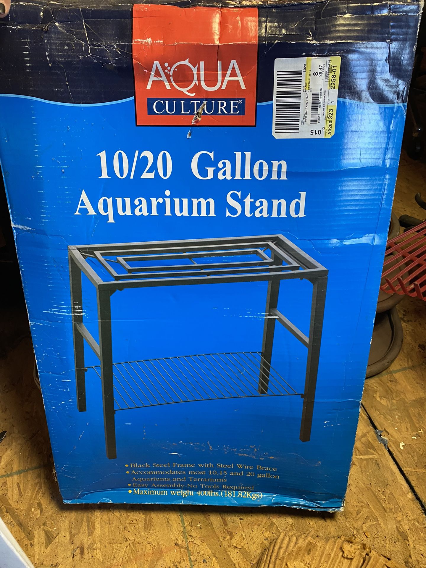 10-20 gallon black steel aquarium stand