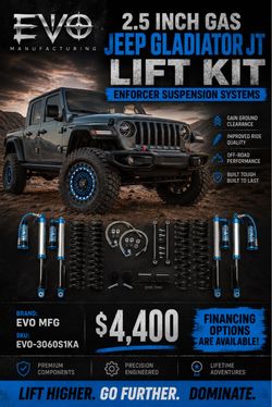 2.5 INCH GAS JEEP GLADIATOR JT LIFT KIT ENFORCER SUSPENSION SYSTEMS