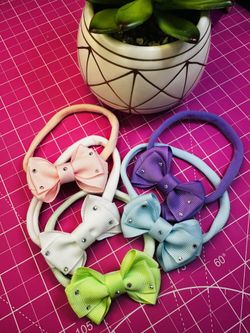 Sparkling Bow Headbands – Set of 5