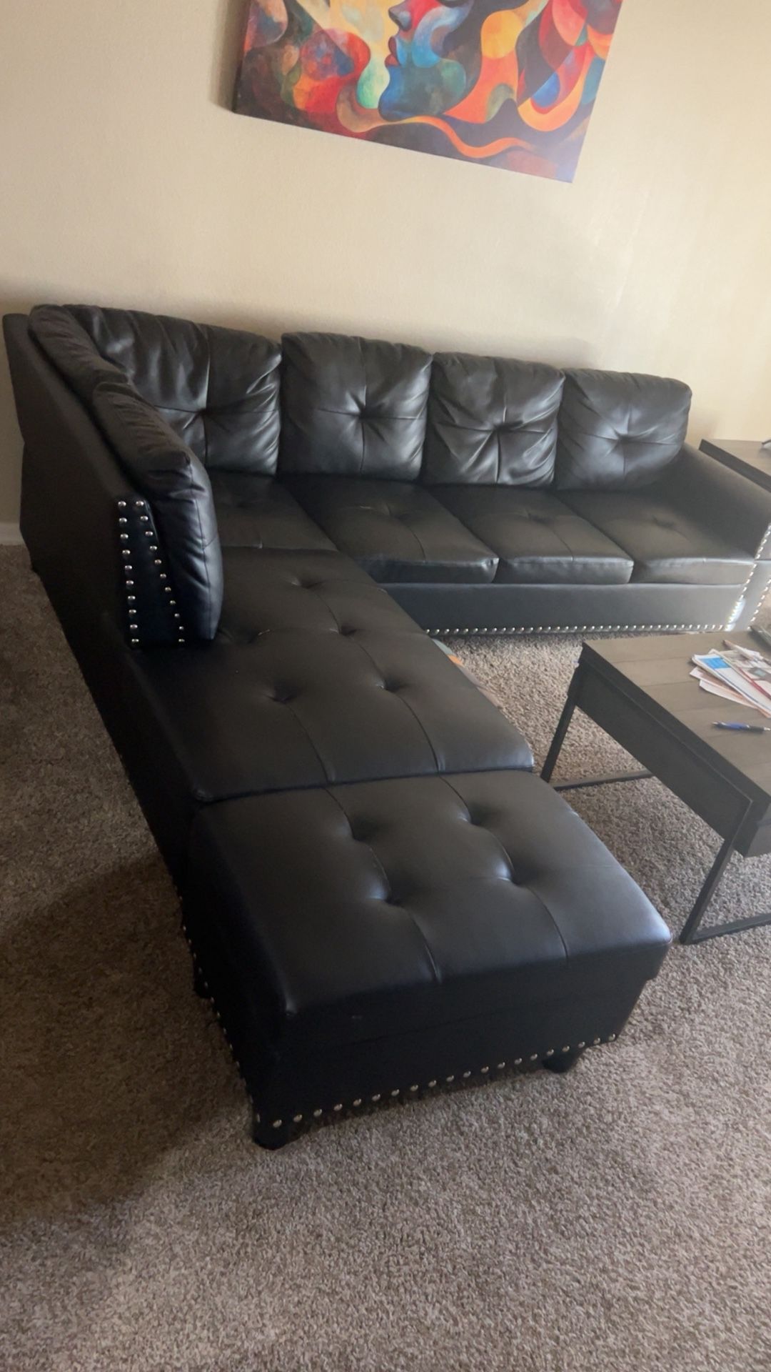 Leather Couch With Ottoman 