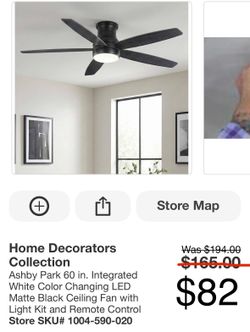 60 in matte black ceiling fan