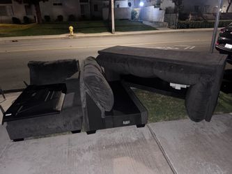 FREE COUCH TV CONSOLE AND BROKEN TV