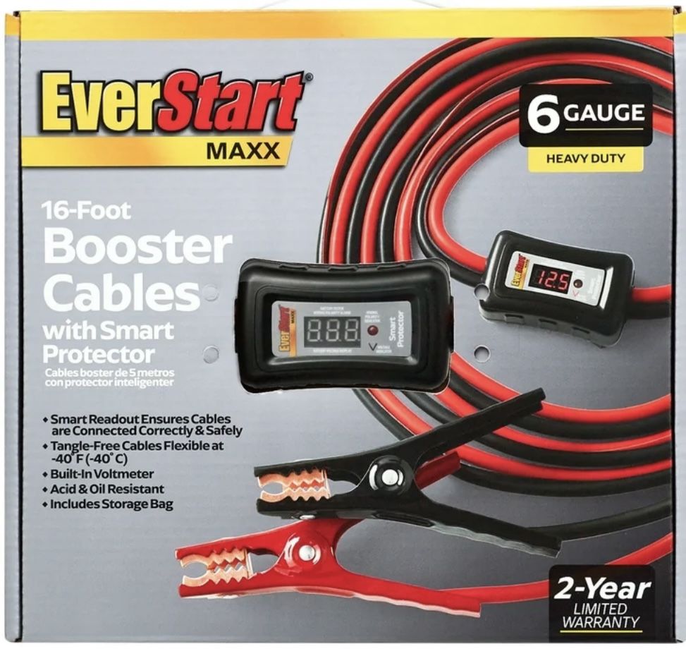 EverStart Maxx 16-Foot 6-Gauge Heavy Duty Booster Cables with Smart Protector