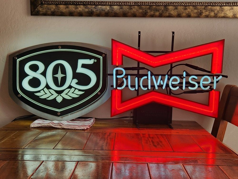 1969 Budweiser Bow Tie And 805 Neon