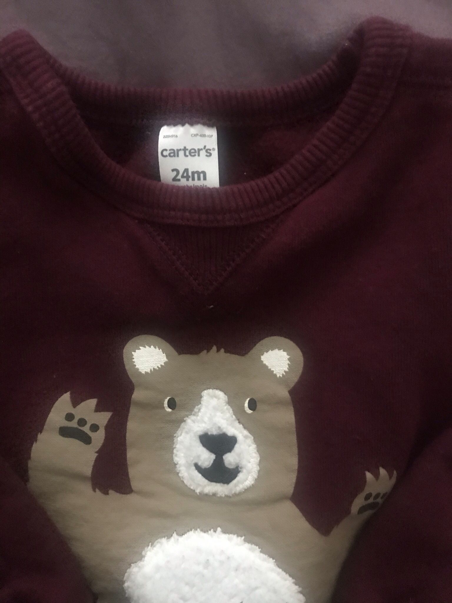 Carter’s Burgundy Bear Sweatshirt 24M