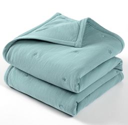 Lulu moon Baby Crib Blanket - Jersey Cotton Crib Quilt for Infant and Toddler Bedding - Lightweight Nursery Quilted Blanket for Girls and Boys 30x40''