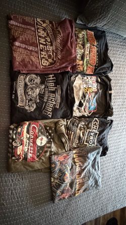 7 Size L and XL bundle biker tees/racer tees vintage tees
