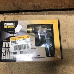 Central Pneumatic Professional HVLP Spray Gun Never Used Gorgeous Looking All Nickel Still In Box 