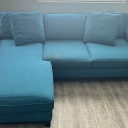 Turquoise Chaise Lounge Sofa