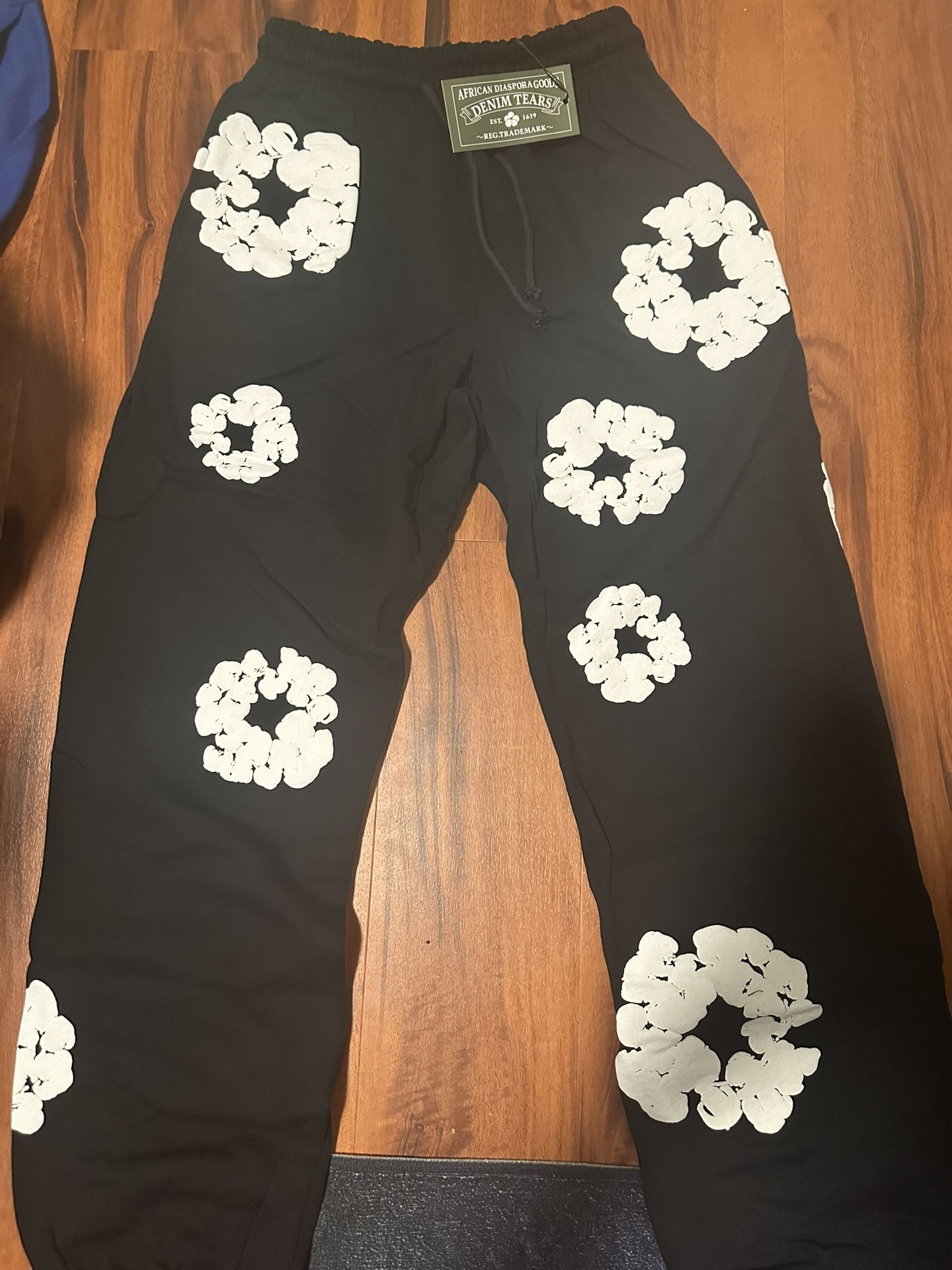 Black Denim Tear Sweatpants