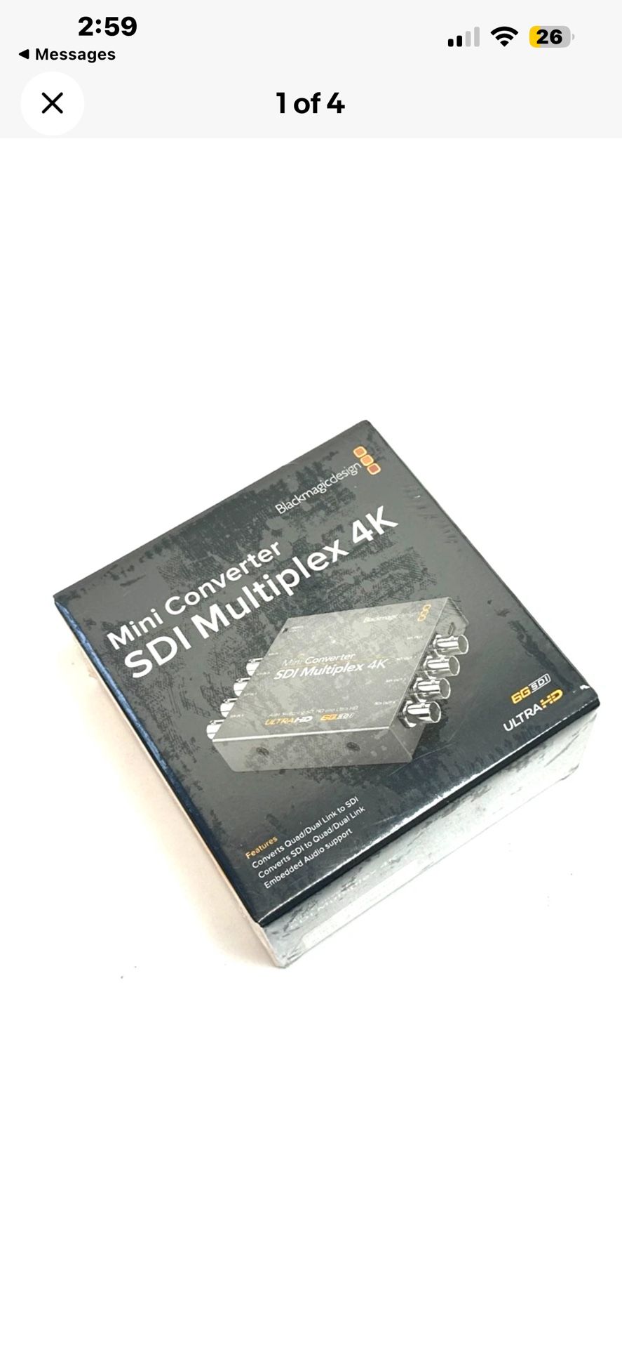 Blackmagic SDI Multiplex 4K Mini Converter 6G SDI Ultra HD / CONVMSDIMUX4K - NEW