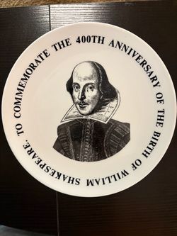 Shakespeare 400th Anniversary Commemorative Plate