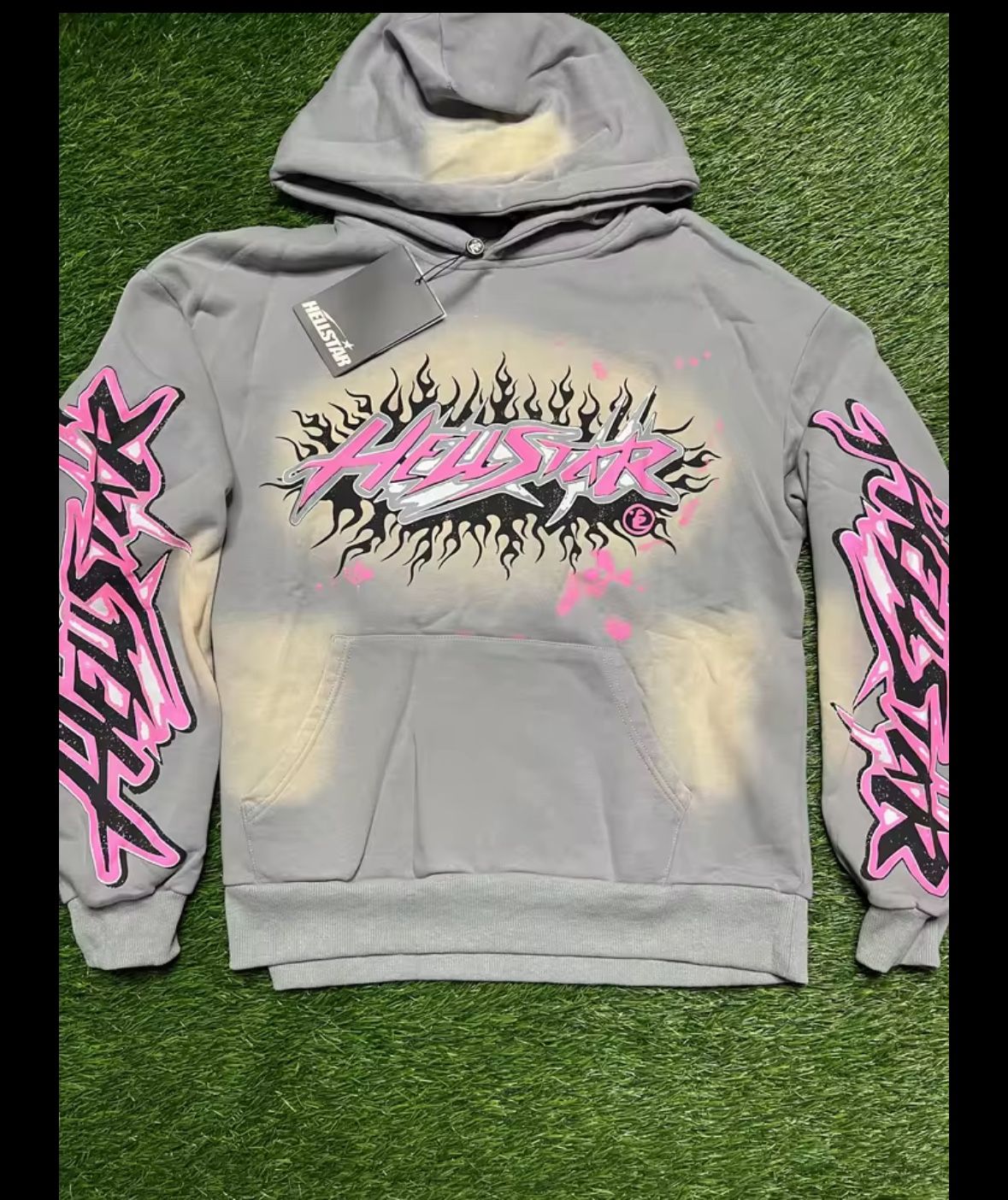 Hellstar Future Flame Hoodie Faded Gray Size M New Free Shipping Avai