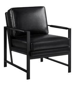 Yaheetech PU Leather Armchair, Retro Leisure Accent Chair