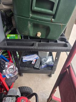 Black Plastic Utility Service Cart