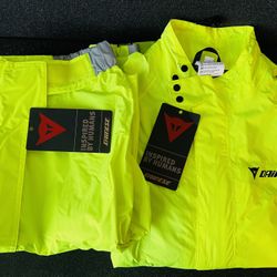 Dainese Hi‑Viz Rain Jacket + Pants — NEW w/ Tags (Retail $210)