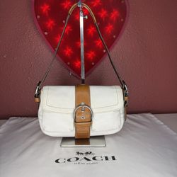 Coach Y2K White Soho Buckle Flap Shoulder Bag 1446