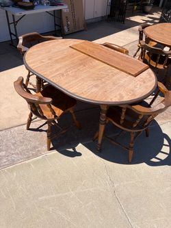 Wood Dining Table with 4 Chairs