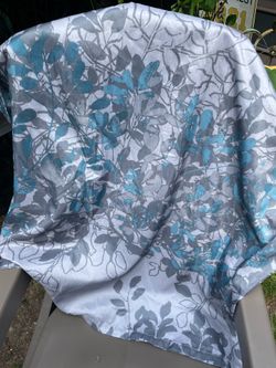 Kas shower curtain 70X 70  grey and teal green