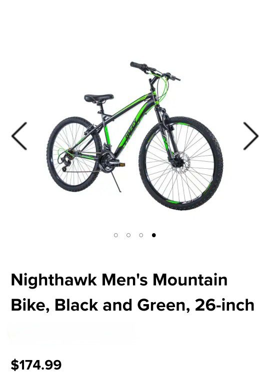 LN Nighthawk Men's Mountain Bike, Black and Green, 26"