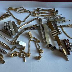 Vintage Men’s Cuff Links,tie Clips Gold ,silver Color 